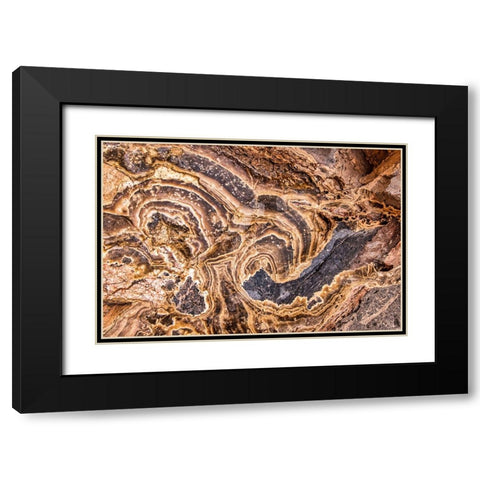 Marble Abstract-Titus Canyon-Death Valley Black Modern Wood Framed Art Print with Double Matting by Ford, John