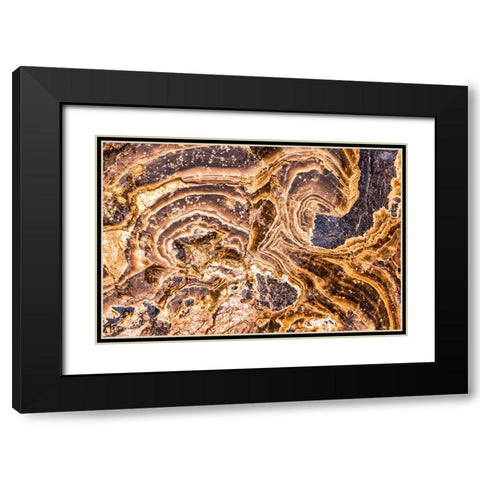 Marble Abstract-Titus Canyon-Death Valley Black Modern Wood Framed Art Print with Double Matting by Ford, John