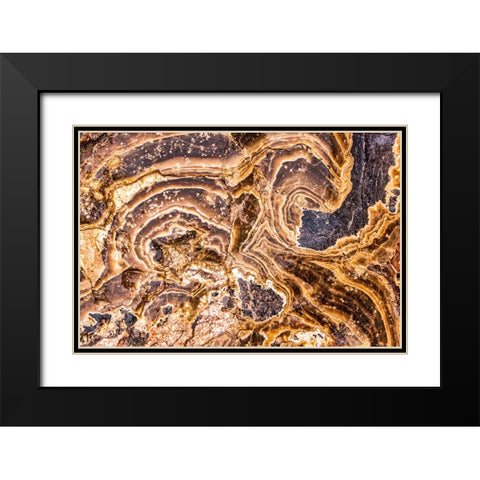 Marble Abstract-Titus Canyon-Death Valley Black Modern Wood Framed Art Print with Double Matting by Ford, John