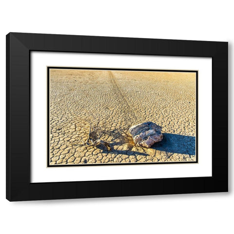 Race Track Rocks-Death Valley-California Black Modern Wood Framed Art Print with Double Matting by Ford, John