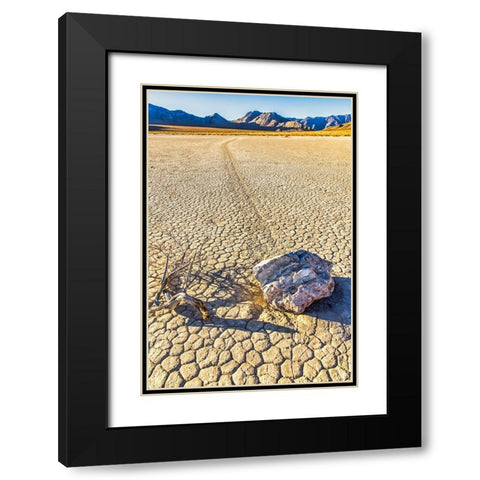 Race Track Rocks-Death Valley-California Black Modern Wood Framed Art Print with Double Matting by Ford, John