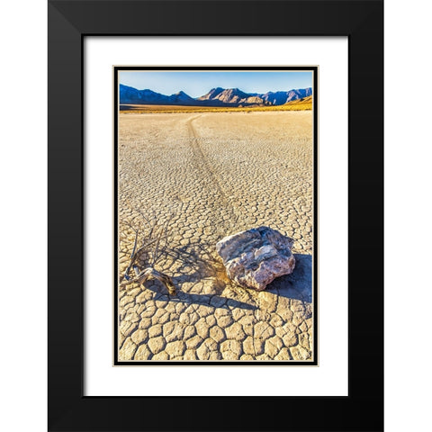 Race Track Rocks-Death Valley-California Black Modern Wood Framed Art Print with Double Matting by Ford, John