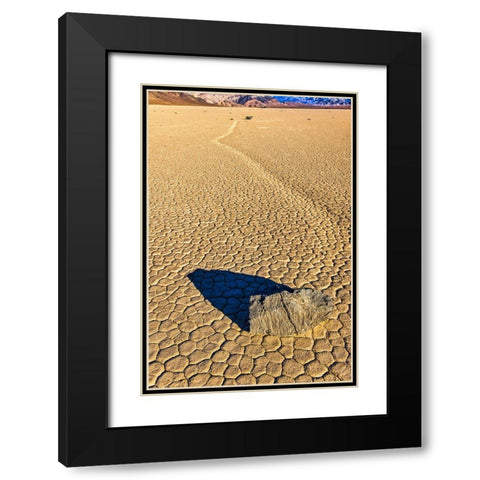 Race Track Rocks-Death Valley-California Black Modern Wood Framed Art Print with Double Matting by Ford, John