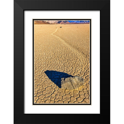 Race Track Rocks-Death Valley-California Black Modern Wood Framed Art Print with Double Matting by Ford, John