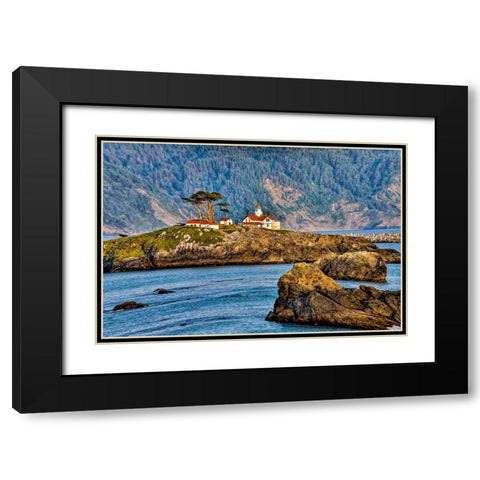USA-California-Crescent City-Battery Light House Black Modern Wood Framed Art Print with Double Matting by Restuccia, Joe III