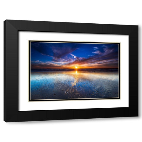 Sunset over the Channel Islands-Ventura-California-USA Black Modern Wood Framed Art Print with Double Matting by Bishop, Russ