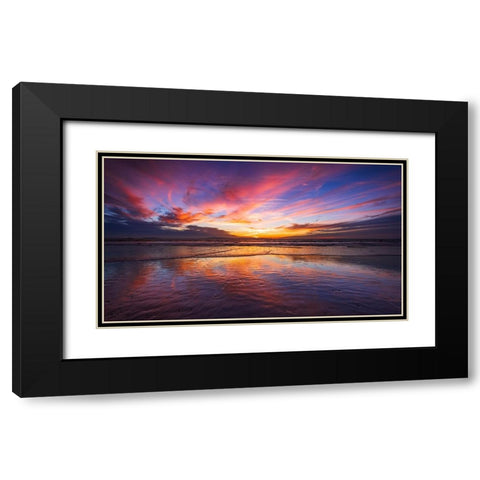 Sunset over the Channel Islands-Ventura-California-USA Black Modern Wood Framed Art Print with Double Matting by Bishop, Russ