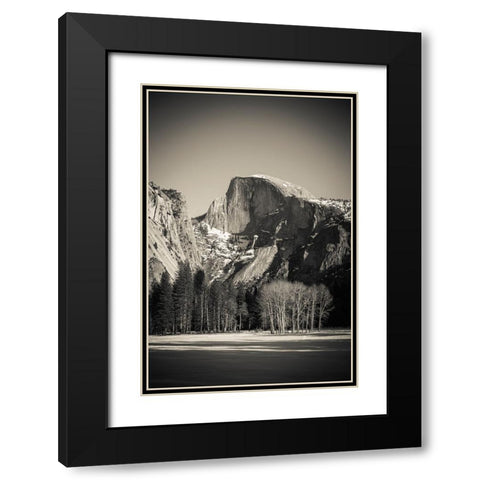 Afternoon light on Half Dome in winter-Yosemite National Park-California-USA Black Modern Wood Framed Art Print with Double Matting by Bishop, Russ