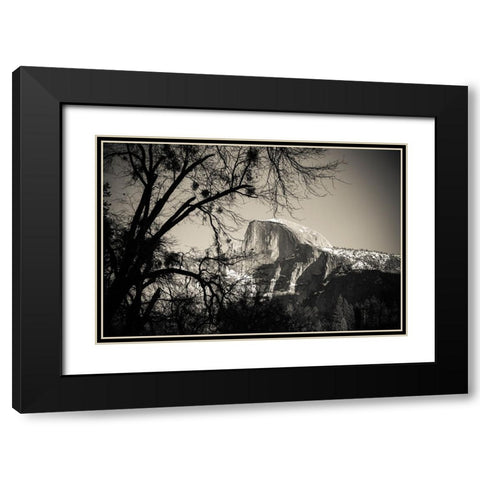 Afternoon light on Half Dome in winter-Yosemite National Park-California-USA Black Modern Wood Framed Art Print with Double Matting by Bishop, Russ