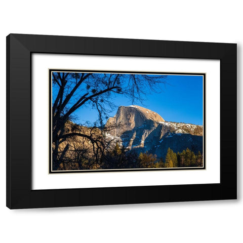 Afternoon light on Half Dome in winter-Yosemite National Park-California-USA Black Modern Wood Framed Art Print with Double Matting by Bishop, Russ
