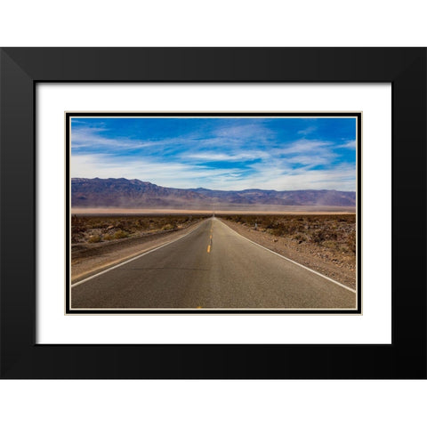 Road in Death Valley National Park-California Black Modern Wood Framed Art Print with Double Matting by Day, Richard and Susan