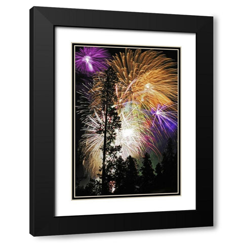 CO, Frisco Spectacular July 4th fireworks Black Modern Wood Framed Art Print with Double Matting by Lord, Fred