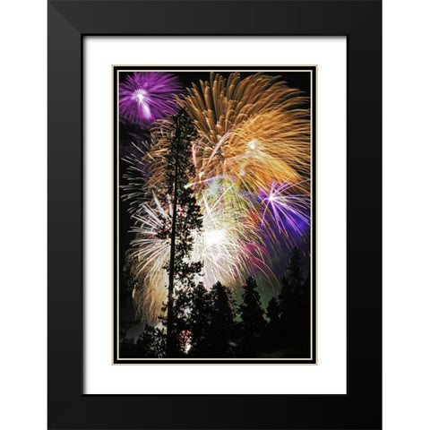 CO, Frisco Spectacular July 4th fireworks Black Modern Wood Framed Art Print with Double Matting by Lord, Fred
