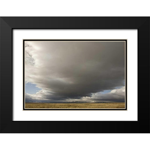 CO, North Park Storm clouds sweep across plain Black Modern Wood Framed Art Print with Double Matting by Grall, Don
