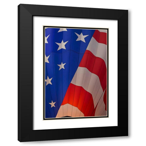 CO, Colorado Springs, A hot air balloon inflates Black Modern Wood Framed Art Print with Double Matting by Grall, Don