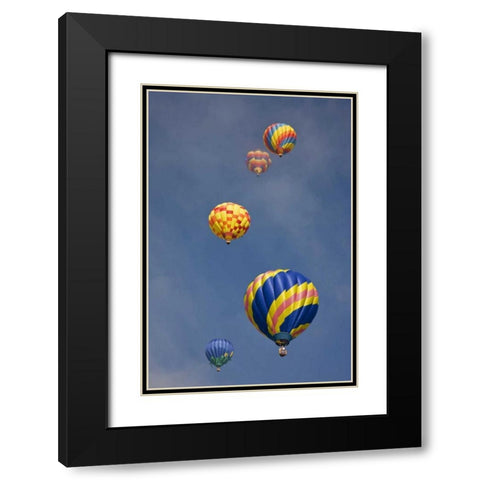 CO, Colorado Springs Hot air balloons in morning Black Modern Wood Framed Art Print with Double Matting by Grall, Don