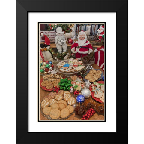 CO, Woodland Park Festive cookies during holiday Black Modern Wood Framed Art Print with Double Matting by Grall, Don