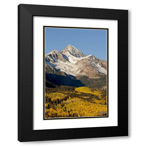 Colorado, San Juan Mts Wilson Peak in autumn Black Modern Wood Framed Art Print with Double Matting by Grall, Don