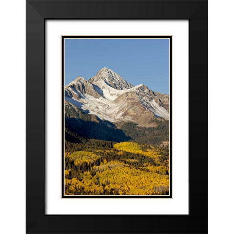 Colorado, San Juan Mts Wilson Peak in autumn Black Modern Wood Framed Art Print with Double Matting by Grall, Don