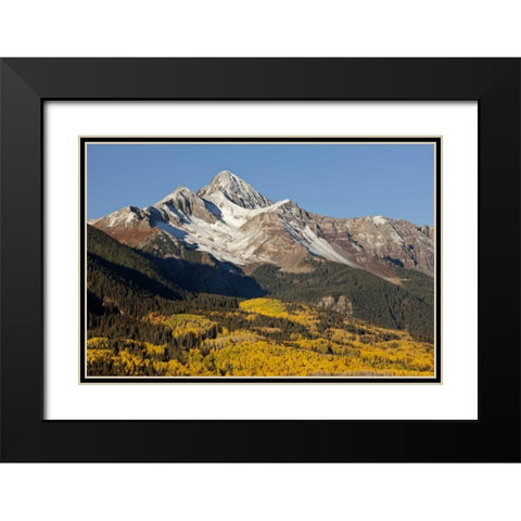 Colorado, San Juan Mts Wilson Peak in autumn Black Modern Wood Framed Art Print with Double Matting by Grall, Don