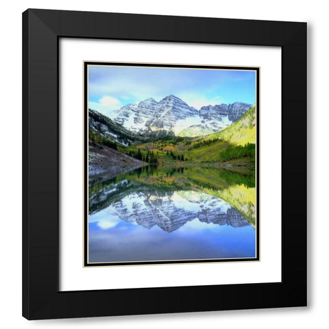 CO, Rocky Mts, Maroon Lake, Maroon Bell flowers Black Modern Wood Framed Art Print with Double Matting by Talbot Frank, Christopher