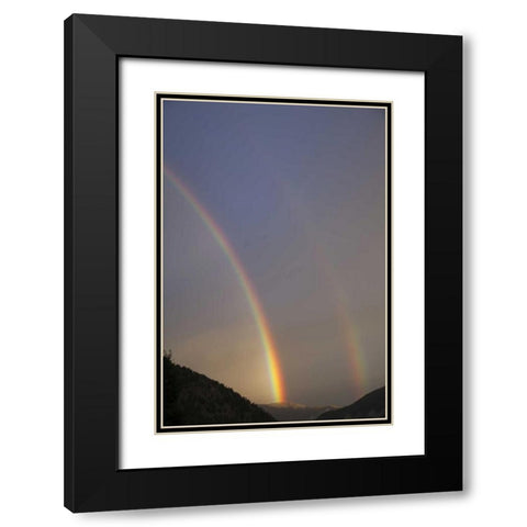 CO, Lake City A double rainbow over mountains Black Modern Wood Framed Art Print with Double Matting by Flaherty, Dennis