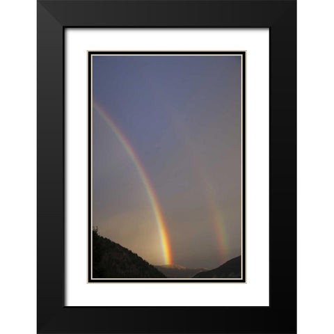 CO, Lake City A double rainbow over mountains Black Modern Wood Framed Art Print with Double Matting by Flaherty, Dennis