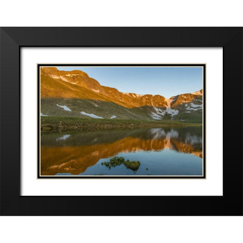 CO, Mt Evans Summit Lake reflection at sunrise Black Modern Wood Framed Art Print with Double Matting by Illg, Cathy and Gordon