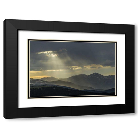 CO, Mt Evans Landscape of rain and God rays Black Modern Wood Framed Art Print with Double Matting by Illg, Cathy and Gordon