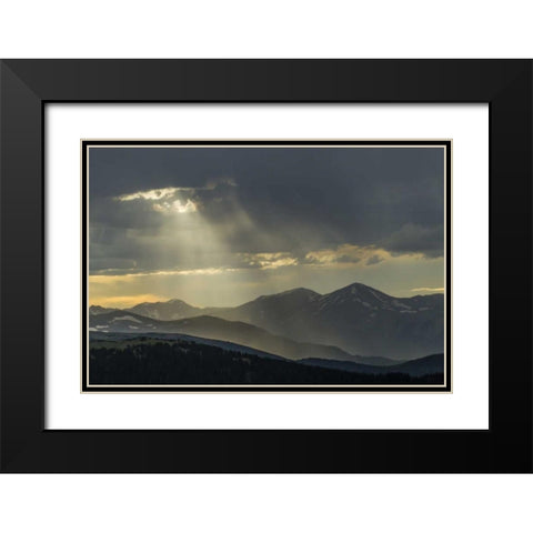 CO, Mt Evans Landscape of rain and God rays Black Modern Wood Framed Art Print with Double Matting by Illg, Cathy and Gordon