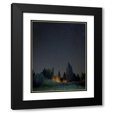 USA, Colorado Night sky at Lost Lake Slough Black Modern Wood Framed Art Print with Double Matting by Paulson, Don