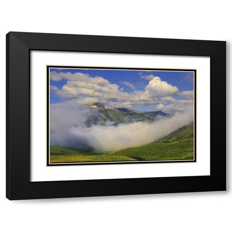 Colorado, Fog and mountain landscape Black Modern Wood Framed Art Print with Double Matting by Rotenberg, Nancy