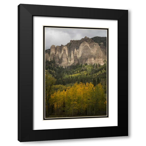 Colorado Storm clouds over the San Juan Mts Black Modern Wood Framed Art Print with Double Matting by Grall, Don