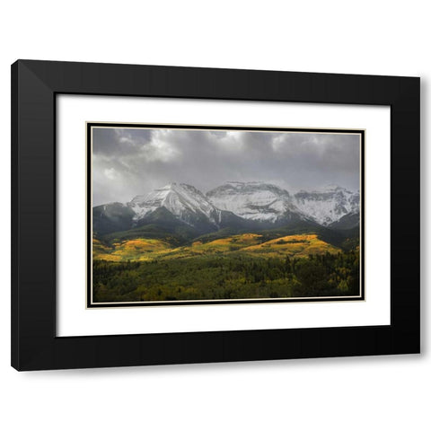 CO, Sneffels Range Morning clouds over mountains Black Modern Wood Framed Art Print with Double Matting by Grall, Don