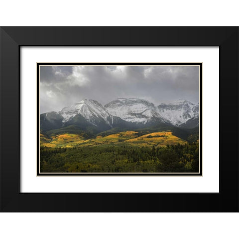 CO, Sneffels Range Morning clouds over mountains Black Modern Wood Framed Art Print with Double Matting by Grall, Don
