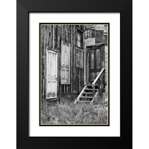 Colorado, St Elmo Weathered doors in building Black Modern Wood Framed Art Print with Double Matting by Flaherty, Dennis