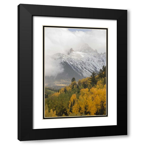 Colorado, Sneffels Range Mt Sneffels at sunset Black Modern Wood Framed Art Print with Double Matting by Grall, Don