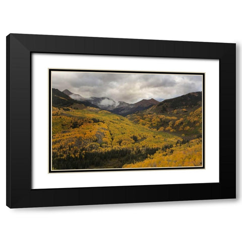 CO, White River NF, Capitol Peak Valley Storm Black Modern Wood Framed Art Print with Double Matting by Grall, Don