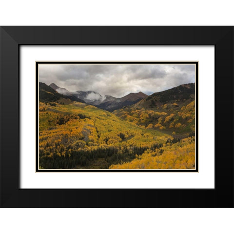 CO, White River NF, Capitol Peak Valley Storm Black Modern Wood Framed Art Print with Double Matting by Grall, Don