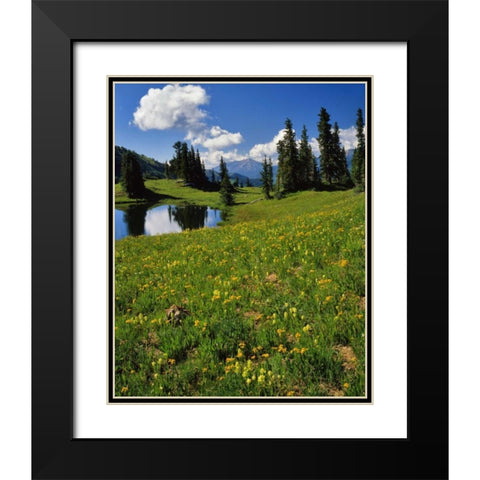 CO, Paradise Divide View of Whetstone Mountain Black Modern Wood Framed Art Print with Double Matting by Terrill, Steve