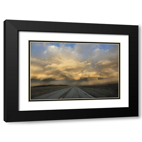 CO, Storm clouds at sunrise above South Park Black Modern Wood Framed Art Print with Double Matting by Grall, Don