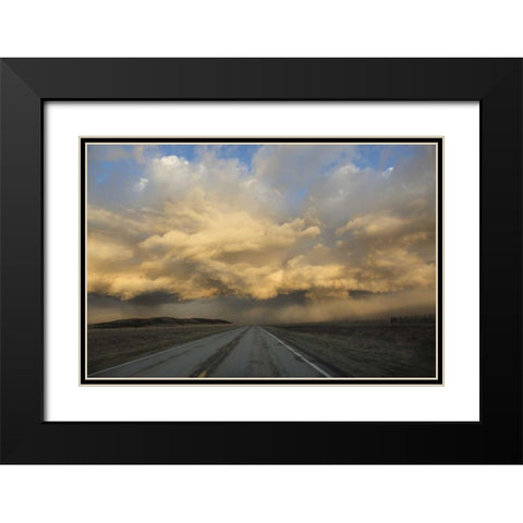 CO, Storm clouds at sunrise above South Park Black Modern Wood Framed Art Print with Double Matting by Grall, Don