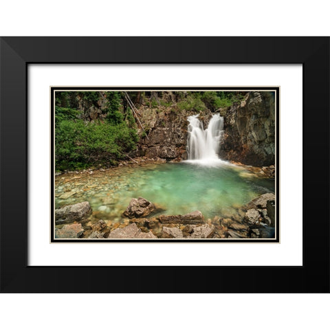 USA-Colorado-Gunnison National Forest Waterfall and pool on Crystal River Black Modern Wood Framed Art Print with Double Matting by Jaynes Gallery