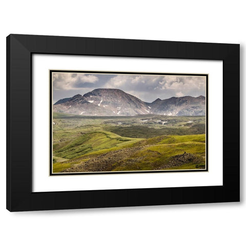 USA-Colorado-Weminuche Wilderness Mountain and valley landscape Black Modern Wood Framed Art Print with Double Matting by Jaynes Gallery