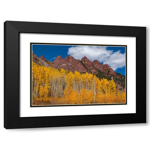 Maroon Bells-Snowmass Wilderness of Colorado-red rock cliffs Black Modern Wood Framed Art Print with Double Matting by Ostrowitz, Mallorie
