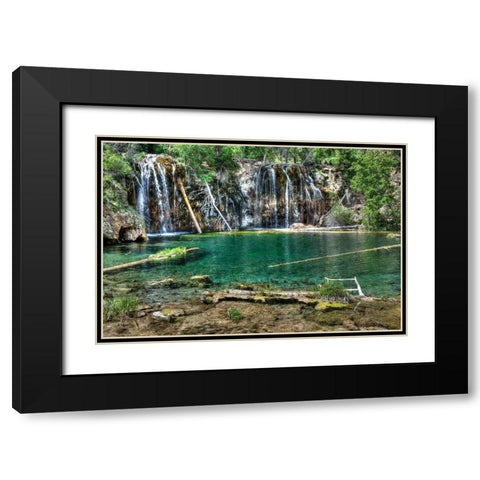 Lush and beautiful hanging lake near Glenwood springs in the Colorado Rocky Mountains Black Modern Wood Framed Art Print with Double Matting by SMO