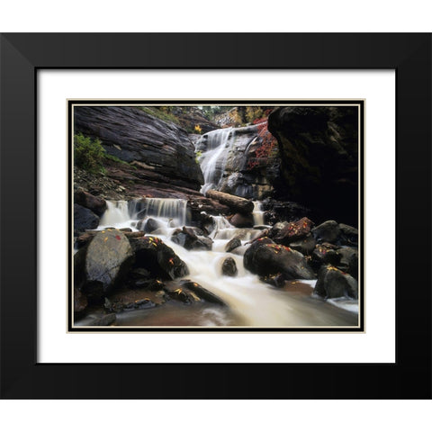 Hayes Creek Falls in Colorado Rocky Mountains near Redstone Black Modern Wood Framed Art Print with Double Matting by SMO