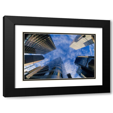 Looking up into Denver-Colorado skyline Black Modern Wood Framed Art Print with Double Matting by SMO