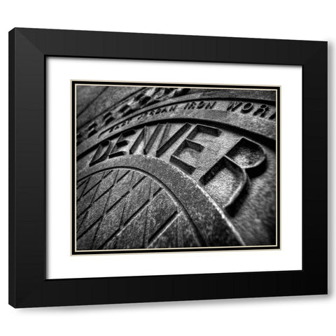 Denver-Colorado manhole cover Black Modern Wood Framed Art Print with Double Matting by SMO
