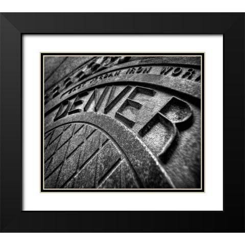 Denver-Colorado manhole cover Black Modern Wood Framed Art Print with Double Matting by SMO